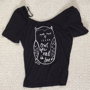 Bethany Mota “owl you need is Love” crop top